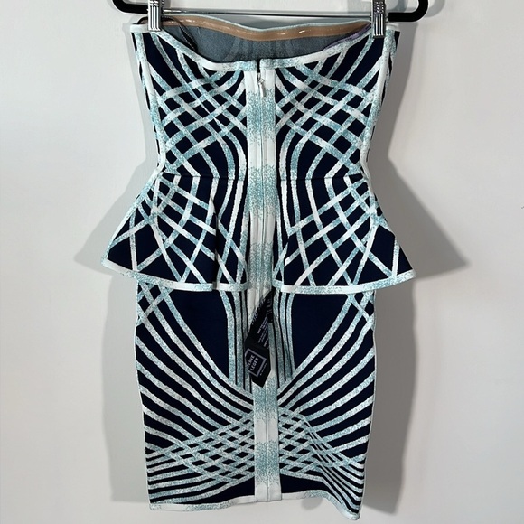 Herve Leger Blue Cocktail Dress Sz S - Picture 7 of 12